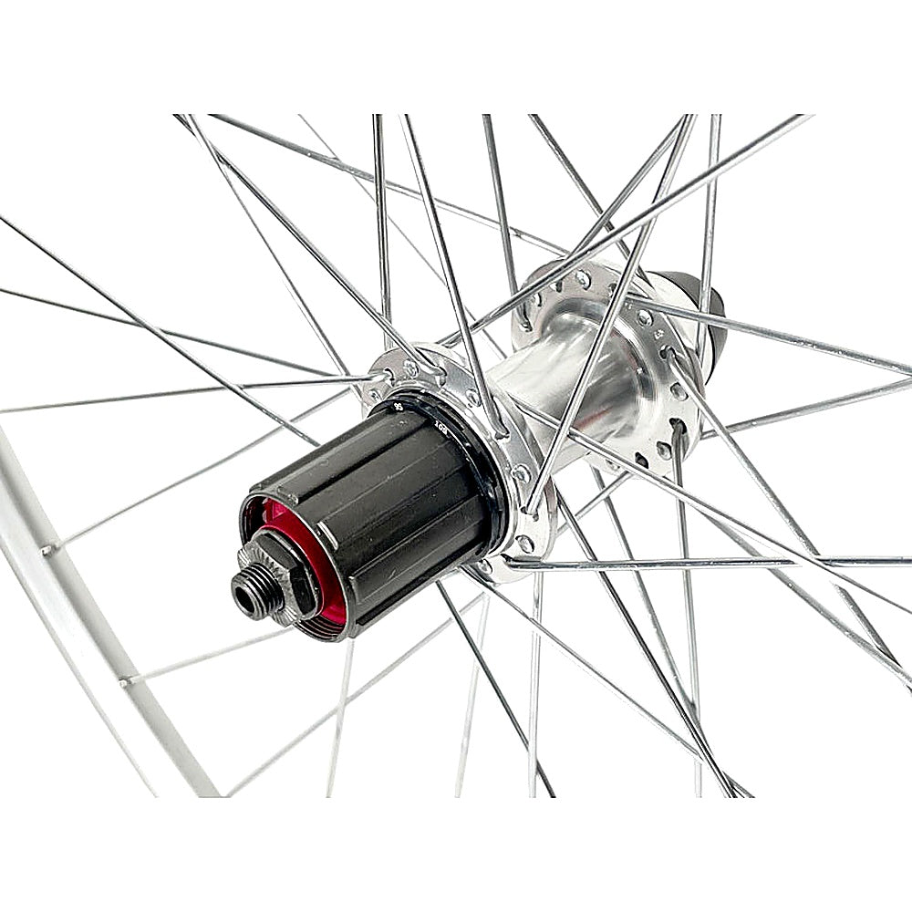 ROUE ARRIERE 28 DOUBLE PAROI CASSETTE ARGENT