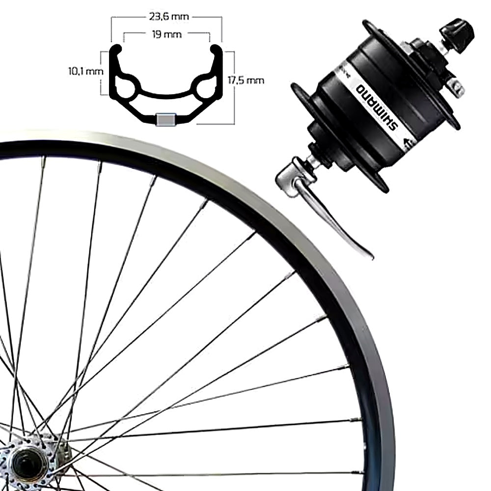 ROUE 28P / PATIN AVANT DYNAMO DP AXE PLEIN NOIRE