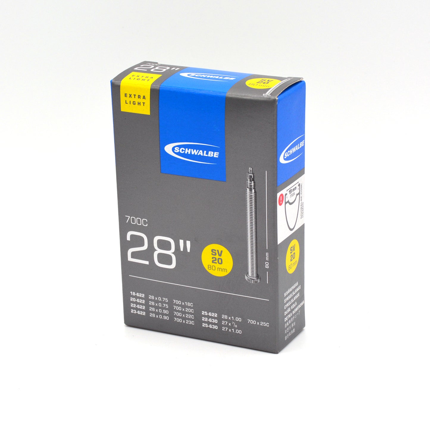CHAMBRE A AIR 700X28 - 80MM SCHWALBE SV20