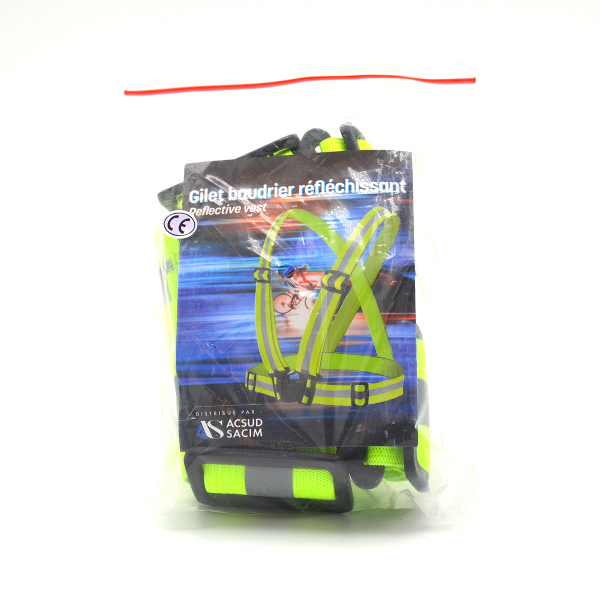 GILET BAUDRIER REFLECHISSANT VELO 4X1.5CM