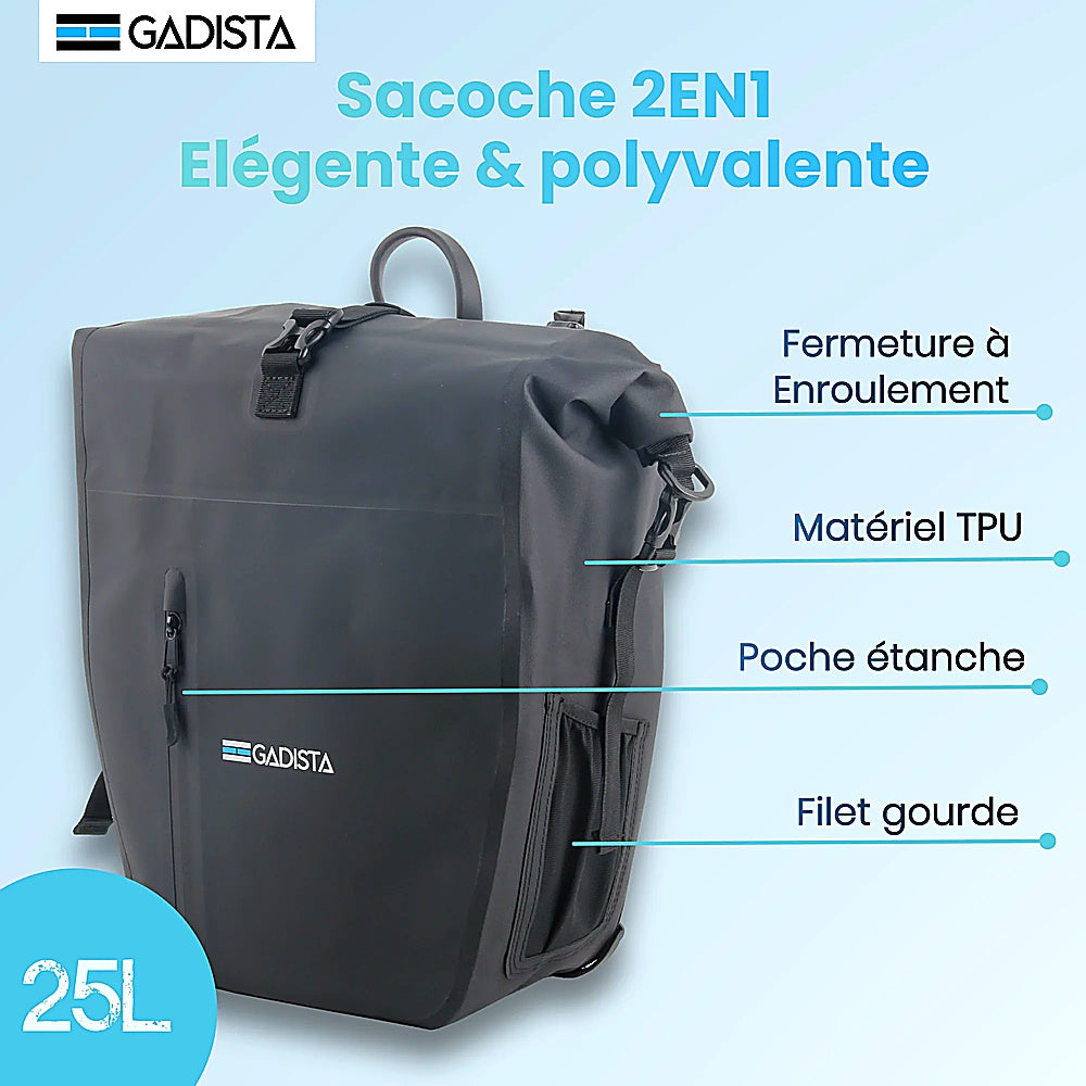 SACOCHE 2 EN 1 EN TPU NOIRE GADISTA