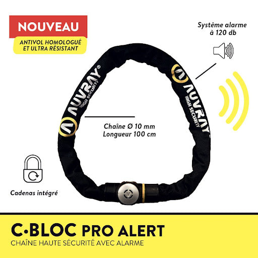 ANTIVOL CHAINE ALARME ART SERRURE INT D10 / L100