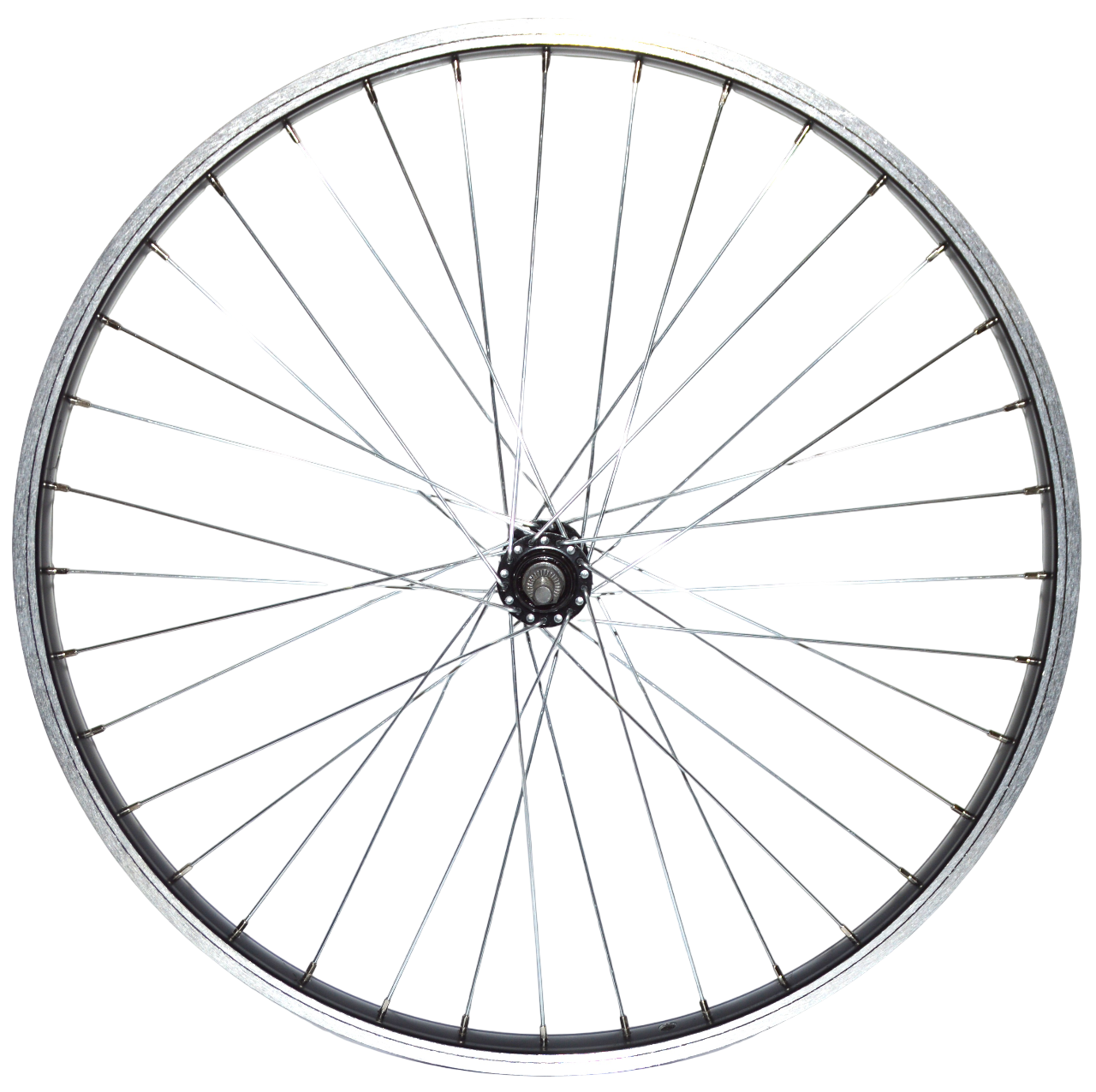 ROUE AVANT 24 POUCES NOIRE SIMPLE PAROI ECROUS