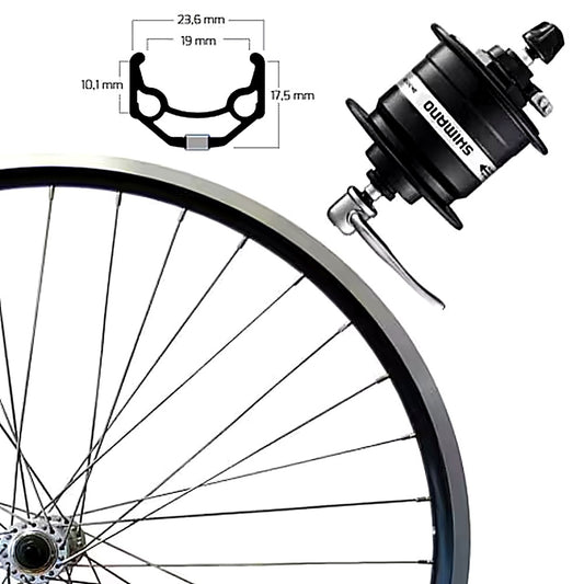 ROUE 28P / PATIN AVANT DYNAMO DP AXE PLEIN NOIRE
